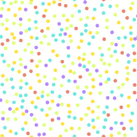 Stipple Seamless Pattern Made from Little Dots - Green, Yellow and Red on White Background Variant - Vector Illustrationのイラスト素材