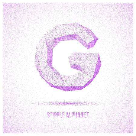 Letter G from Stipple Alphabet - Typeface Made From Little Dots - Infographic, Webdesign or Advertising Element - Vector Illustrationのイラスト素材