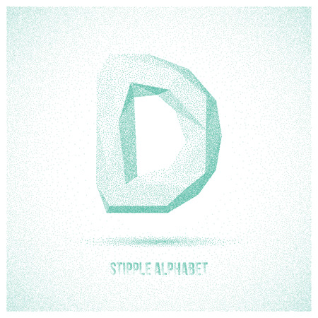 Letter D from Stipple Alphabet - Typeface Made From Little Dots - Infographic, Webdesign or Advertising Element - Vector Illustrationのイラスト素材