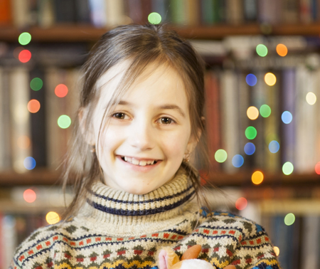 girl smiling fun (happy childhood)  5-10 years oldの写真素材