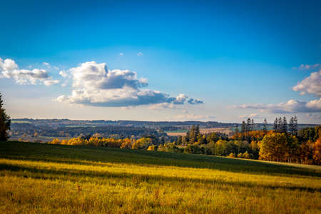 Beautiful autumn time in landscape, Bohemia Region, Europe.