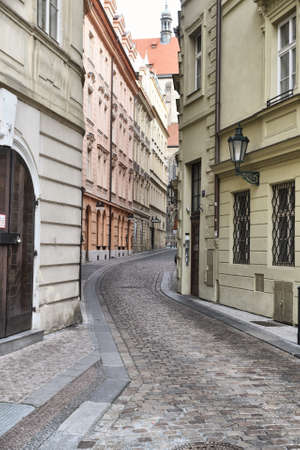 Prague, Czech Republic-17 of March 2020: empty tynska ulicka street durinq quarantineのeditorial素材