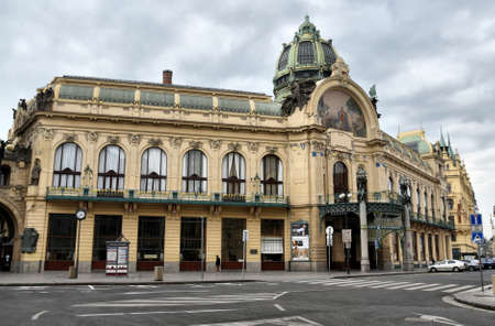 Prague, Czech Republic-17 of March 2020: Municipal house of Pragueのeditorial素材