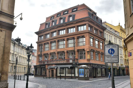 Prague, Czech Republic-17 of March 2020: House of Black Madona in Pragueのeditorial素材