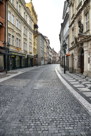 Prague, Czech Republic-17 of March 2020: empty celetna street during quarantine caused by corona virusのeditorial素材