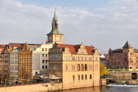 Prague, Czech Republic-17 of March 2020:view of Prague in Czech republicのeditorial素材