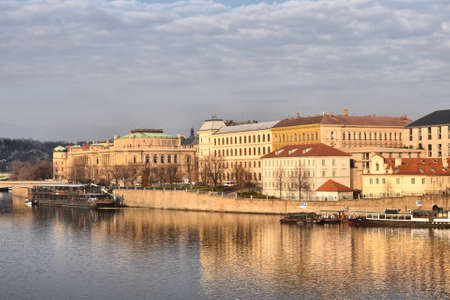 Prague, Czech Republic-17 of March 2020: Panoramatic view of Prague at Czech republicのeditorial素材