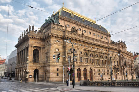 Prague, Czech Republic-17 of March 2020:National Theatre in Prague at Czech republicのeditorial素材