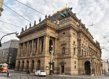 Prague, Czech Republic-17 of March 2020:National Theatre in Prague at Czech republicのeditorial素材