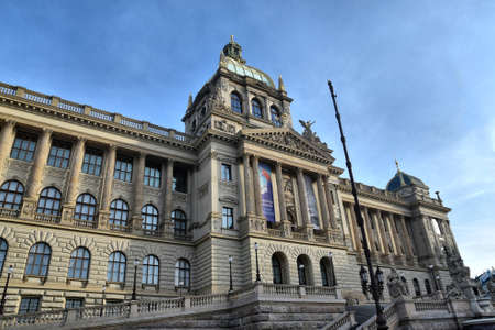 Prague, Czech Republic-17 of March 2020: National Museum at Wenceslas square in Prague at Czech republicのeditorial素材