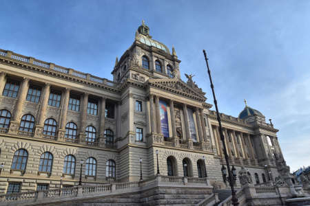 Prague, Czech Republic-17 of March 2020: National Museum at Wenceslas square in Prague at Czech republicのeditorial素材