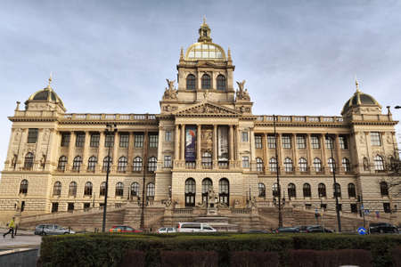 Prague, Czech Republic-17 of March 2020: National Museum at Wenceslas square in Prague at Czech republicのeditorial素材