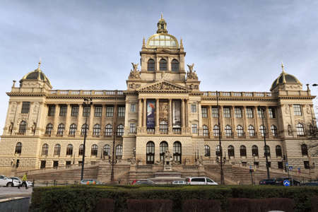 Prague, Czech Republic-17 of March 2020: National Museum at Wenceslas square in Prague at Czech republicのeditorial素材