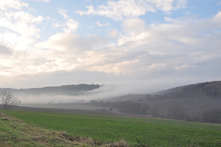 Flowing fogの写真素材