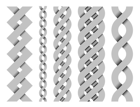collection of metal vector seamless border patternsのイラスト素材