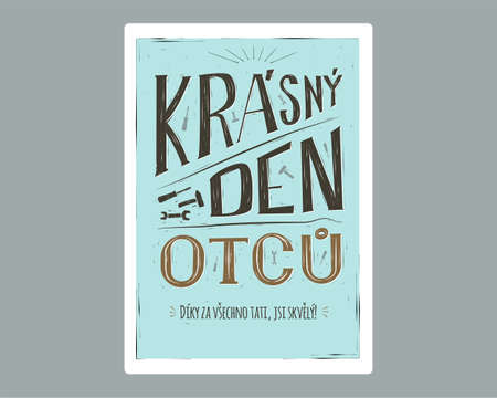 An vector illustration of custom text for Fathers day in Czech languageのイラスト素材