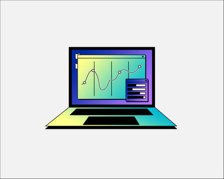 Vector illustration of laptop or notebookのイラスト素材