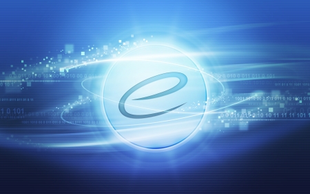 Abstract blue background symbolizing internet and digital data flowの写真素材