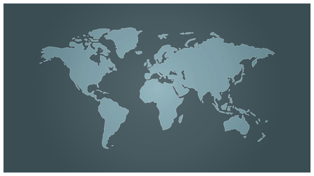 Simple vector map of the World toned blueのイラスト素材