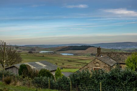 Landscape view captured during late time from high placeの写真素材