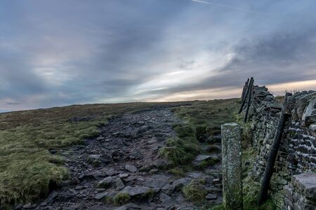 Landscape view captured during late time from high placeの写真素材