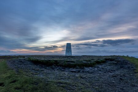 Colored sky in late time inside UK country sideの写真素材