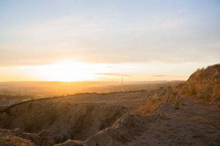 Sunset on Hady (424 m above sea level) is a large limestone hill on the northeastern edge of Brno. It is a south-western outcrop of the Moravian Karst. Hady one of the few out-of-Brno hillsの写真素材