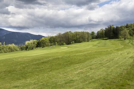 landscape with czech golf courseの写真素材