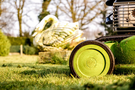 Lawn mower with blurred background