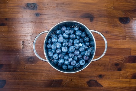 Blueberries in a bowlの写真素材