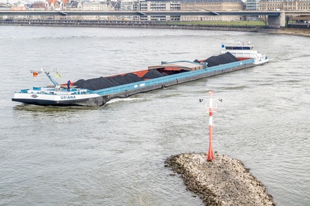 Worker cleaning deck of transporterのeditorial素材