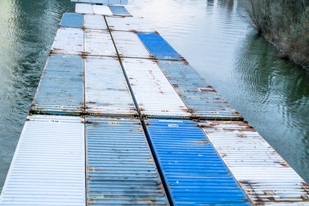 Aerial of a container shipの写真素材