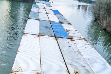 Aerial of a container shipの写真素材