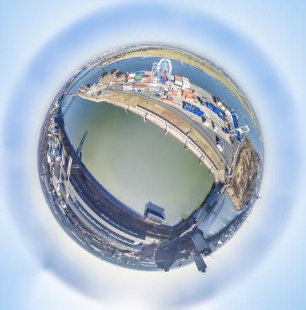 The historic harbour of Krefeld, aerial