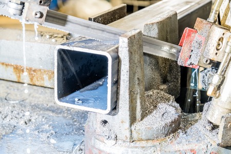 Water cooled saw cutting steelの写真素材