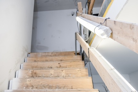 Provisional light during renovationの写真素材