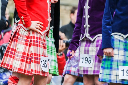 Highland dancer at highland games in scotlandの写真素材