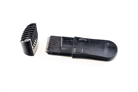 Electric hair clipper razor on white backgroundの写真素材