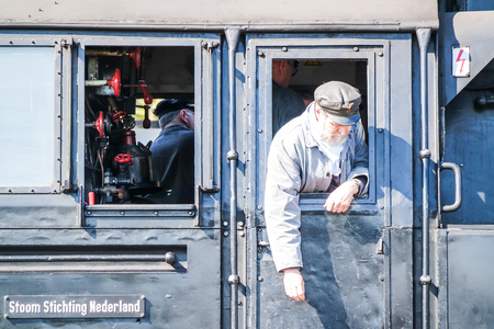 Bochum / Germany - April 18 2015 : Worker observing the activities at the railway main stationのeditorial素材