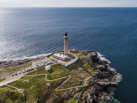 Aerial view of Ardnamurchan Lighthouseの写真素材