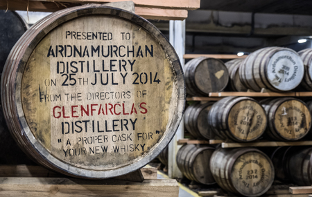 Glenbeg, Ardnamurchan / Scotland - May 26 2017 : Ardnamurchan distillery is producing whisky since...