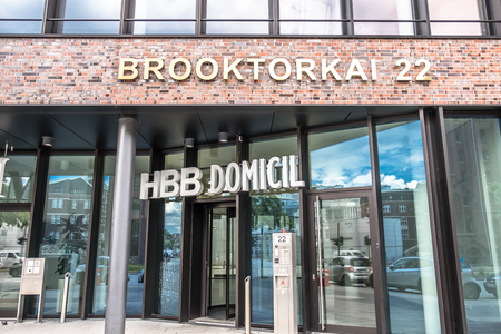 Hamburg / Germany - July 14, 2017: The Company HBB is located close to the famous Speicherstadtのeditorial素材