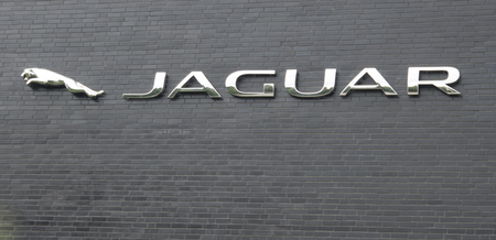 Hamburg / Germany - July 13 2017:Jaguar Land Rover Automatic PLC is the holding company of Jaguar Land Rover Limitedのeditorial素材