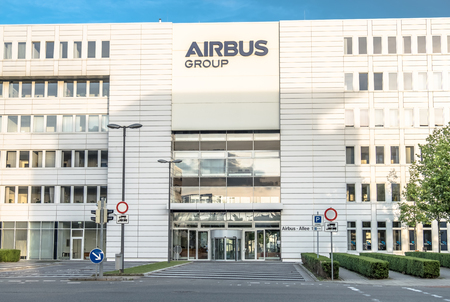 Bremen / Germany - July 14, 2017: The company Airbus is producing close to the airportのeditorial素材
