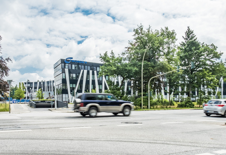 Hamburg / Germany - July 15, 2017: The Nordex headquarter is located in the city of Hamburg and is offering powerful wind turbines across the globeのeditorial素材