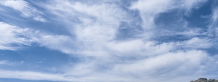 Blue sky banners taken in the airの写真素材