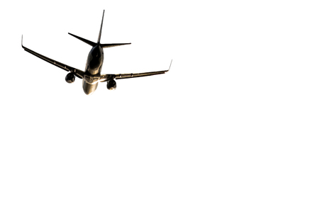 Dramatic illuminated Isolated plane with white background