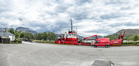Fort William / Scotland - May 19 2017 : Ferguson Transport and shipping working in the harbour of Fort Williamのeditorial素材
