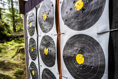 Shooting training camp in the forestの写真素材