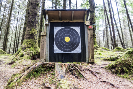 Shooting training camp in the forestの写真素材